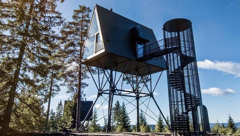 ayaklı kulübe pan finnskogen norveç ilginç evler